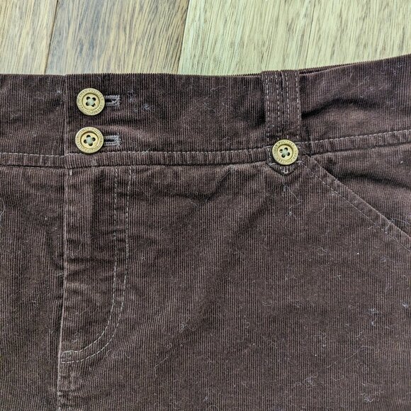 Whimsy Twee Lily Pulitzer Dark Brown Corduroy Gold Accents Mini Skirt Size 6 - Picture 6 of 9
